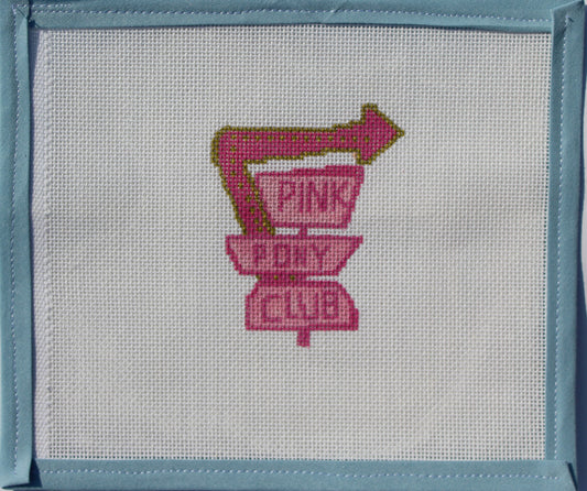 Handpainted Needlepoint Canvas – Pink Pony Club | 18 Mesh