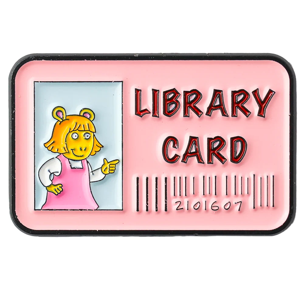Pink Library Card Needle Minder