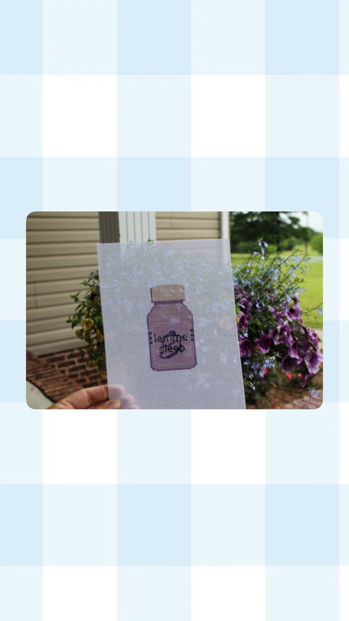 Lemme Sleep Needlepoint Canvas | Handpainted 18 Mesh Needlepoint | Funny Needlepoint Canvas |Trendy Needlepoint Design | Cute Sleepy Canvas