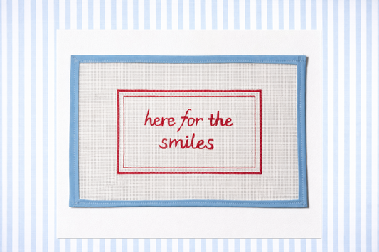 Chick Fil A Inspired Needlepoint Canvas | Here for the Smiles |