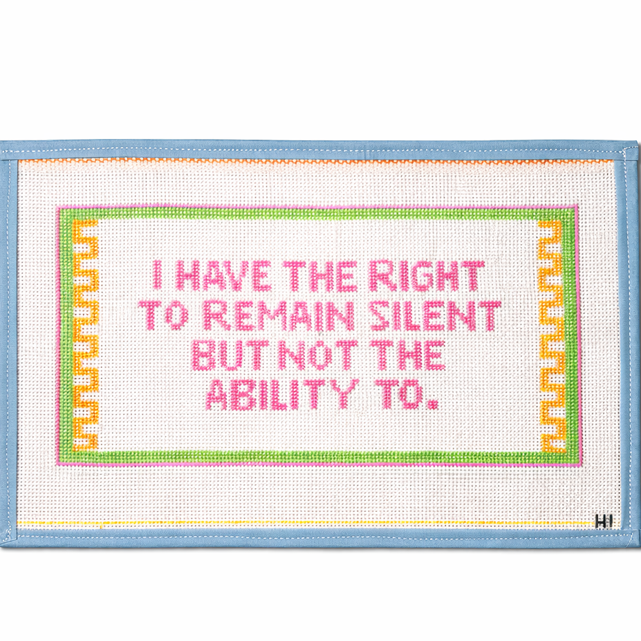 Handpainted Needlepoint Canvas Cheeky Saying | 13 Mesh