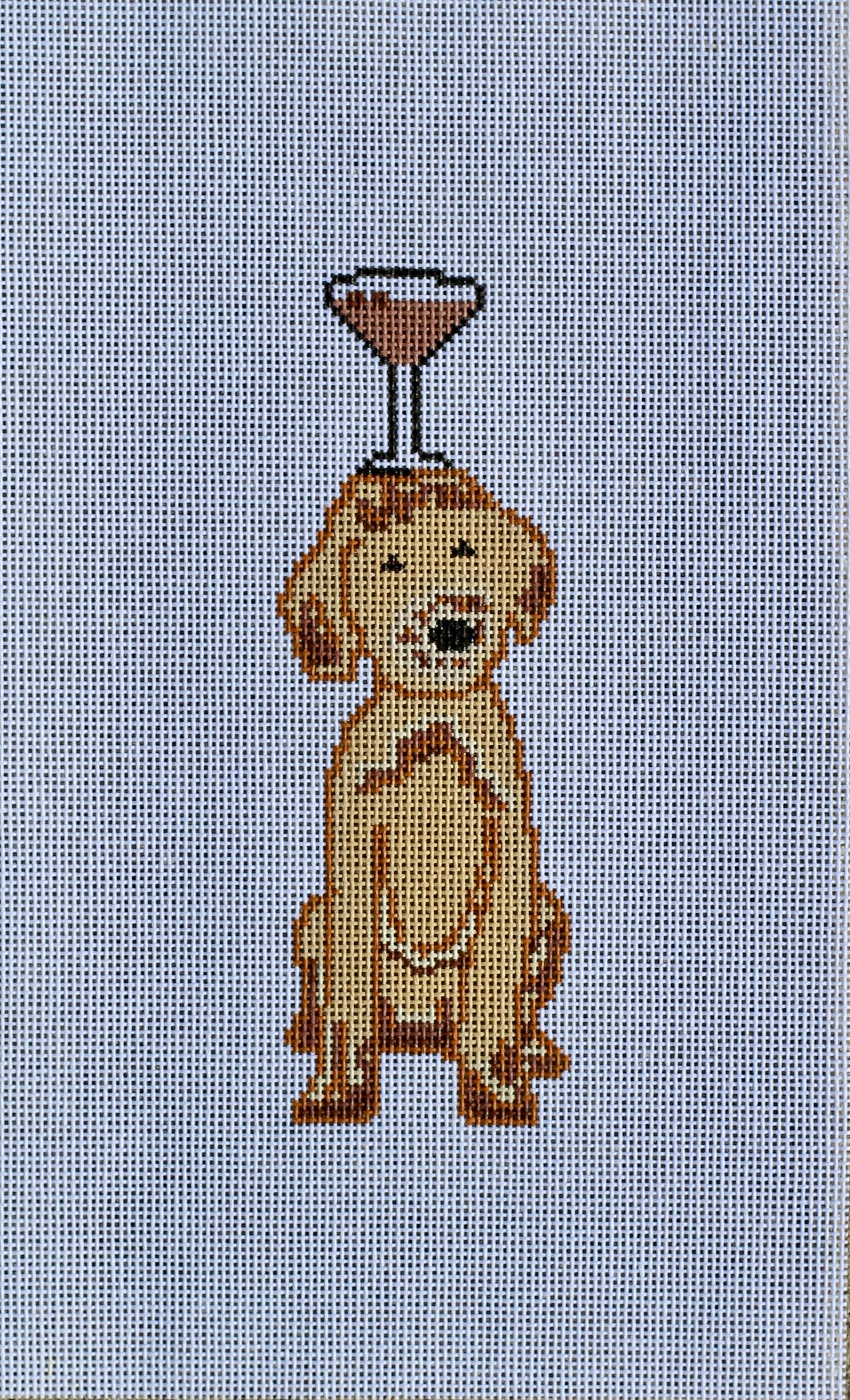 Doodle with Espresso Martini Needlepoint Canvas | 18 Mesh Hand-Painted Dog Canvas