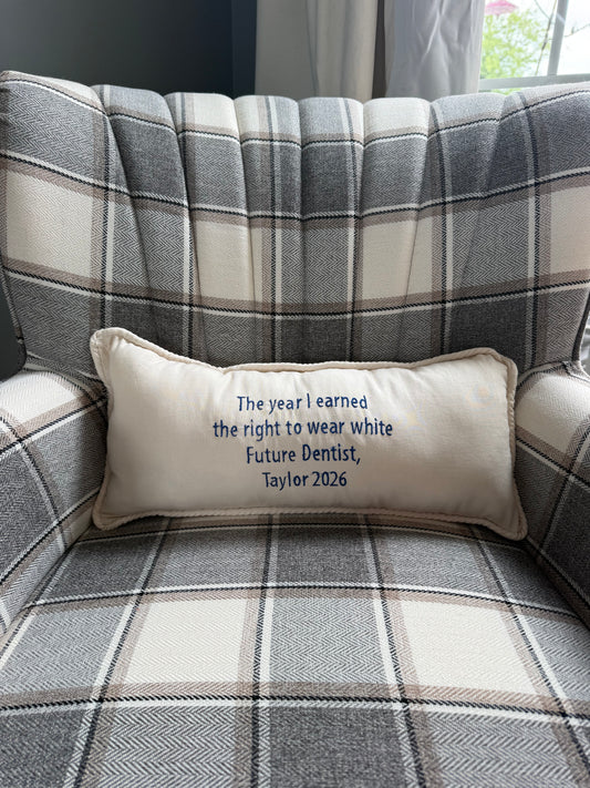 Custom Personalized Pillow | Embroidered Name or Quote Pillow | Any Size | Ruffle or Piping | Custom Gift & Home Decor