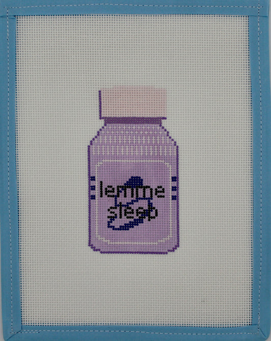 Lemme Sleep Needlepoint Canvas | Handpainted 18 Mesh Needlepoint | Funny Needlepoint Canvas |Trendy Needlepoint Design | Cute Sleepy Canvas