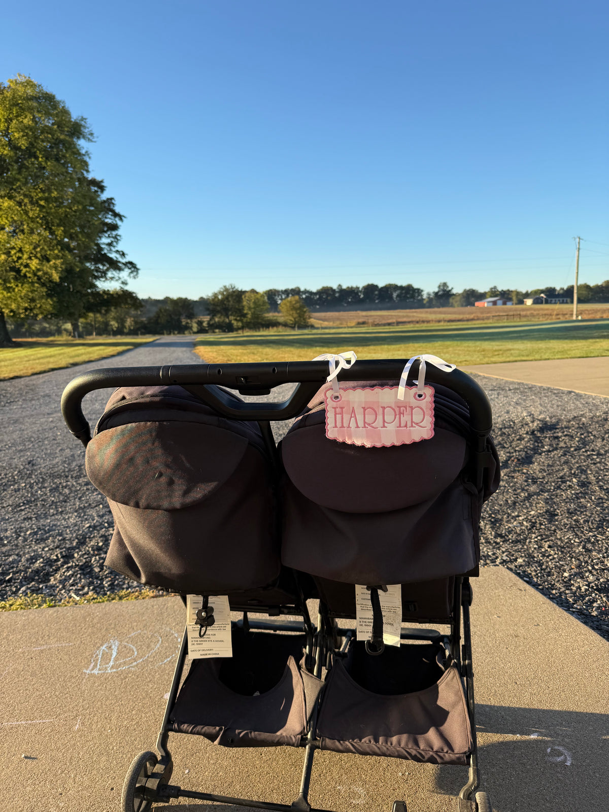 Personalized Stroller Name Tag | Custom Embroidered Baby Stroller Tag