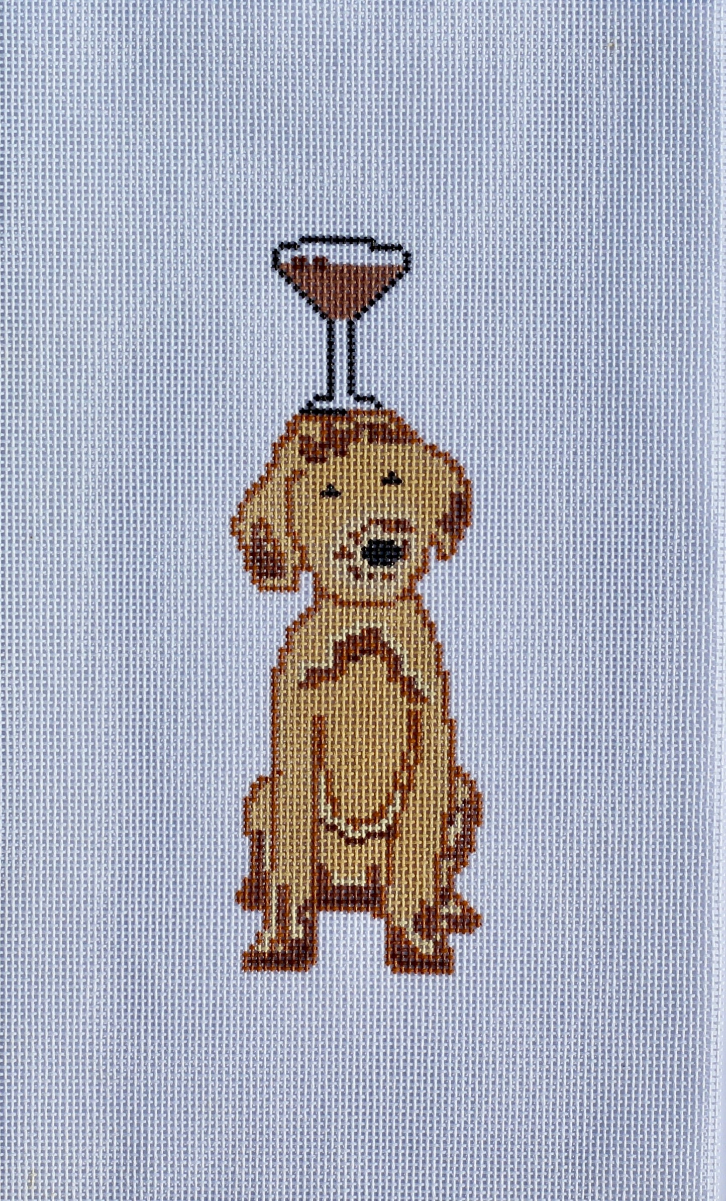 Doodle with Espresso Martini Needlepoint Canvas | 18 Mesh Hand-Painted Dog Canvas