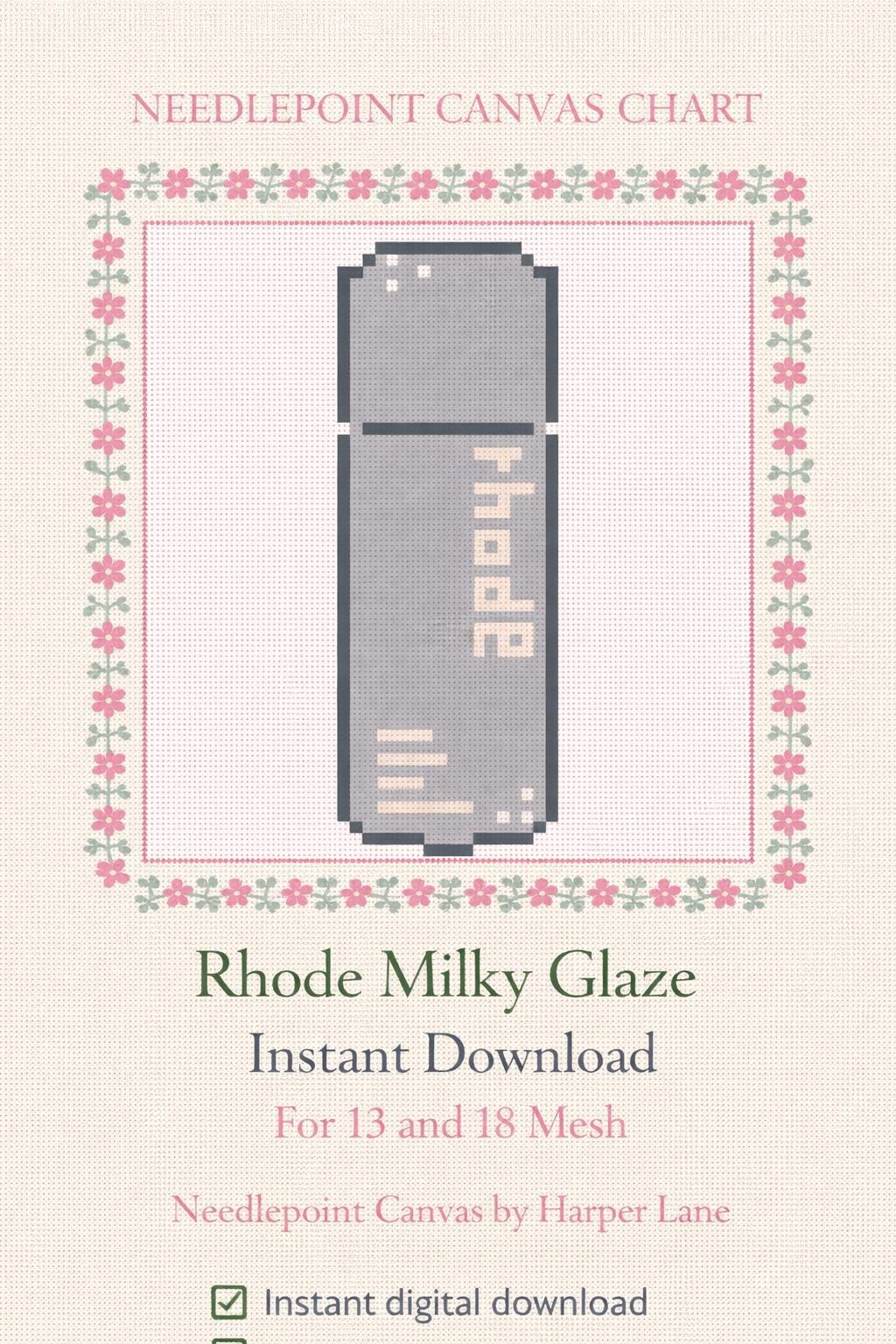 Rhode Milky Toner Needlepoint Pattern Digital Download Design | 13 Mesh or 18 Mesh  (Digital Download)