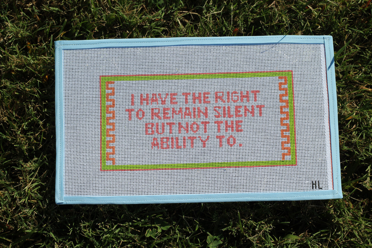 Handpainted Needlepoint Canvas Cheeky Saying | 13 Mesh