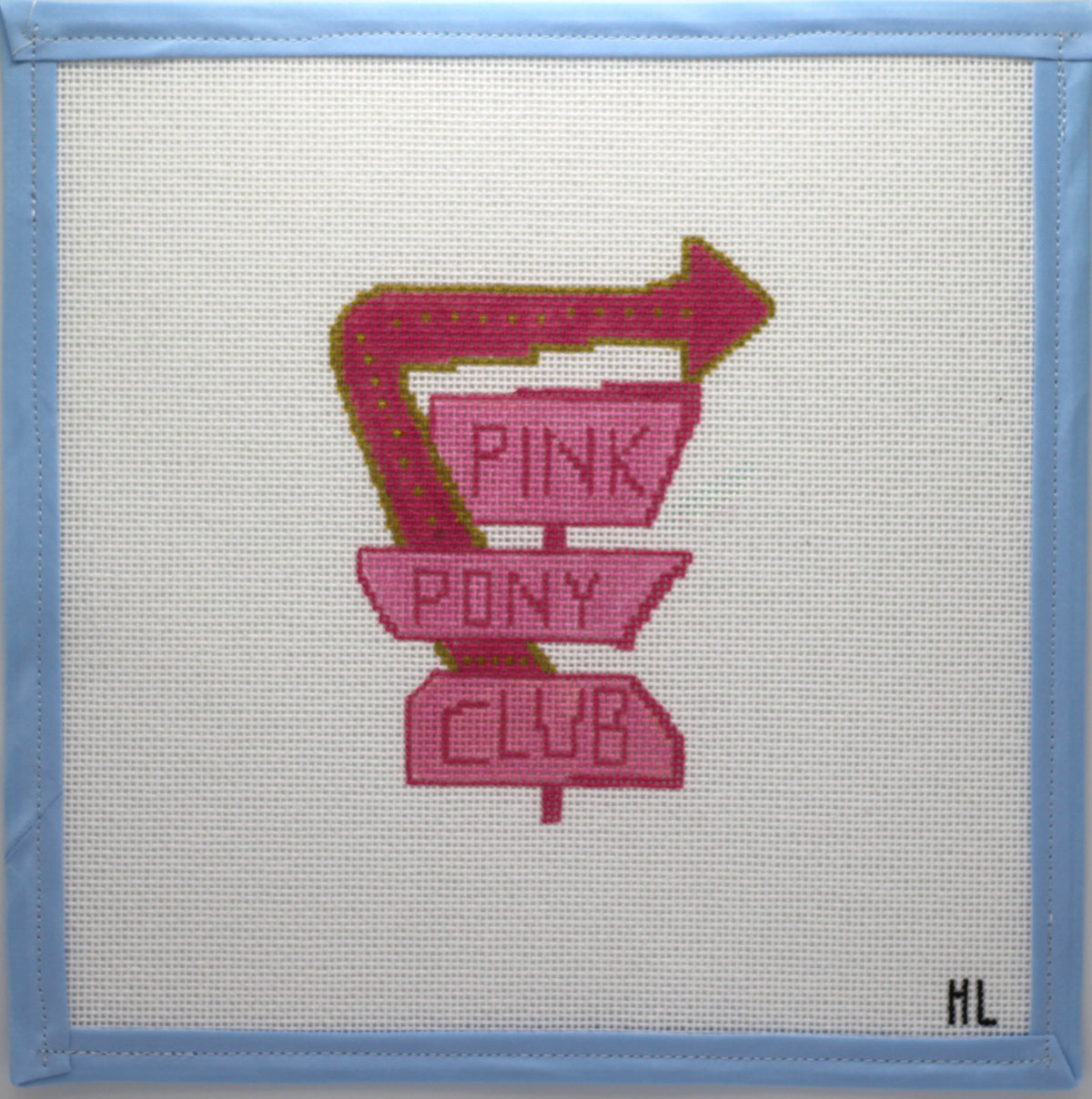 Pink Pony Club | Handpainted Needlepoint Canvas | 18 Mesh