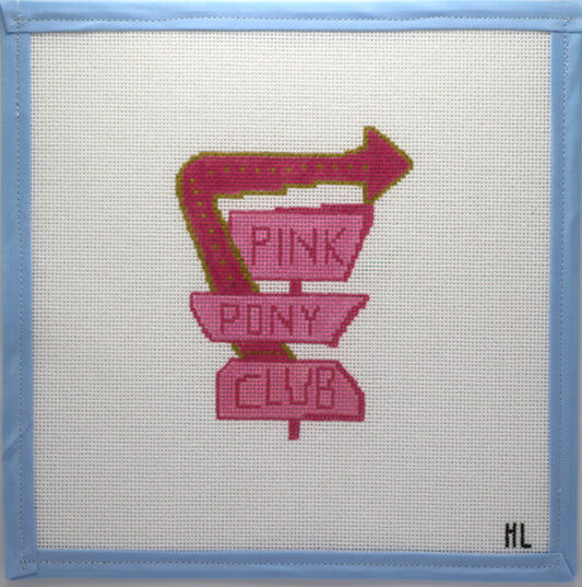 Pink Pony Club | Handpainted Needlepoint Canvas | 18 Mesh