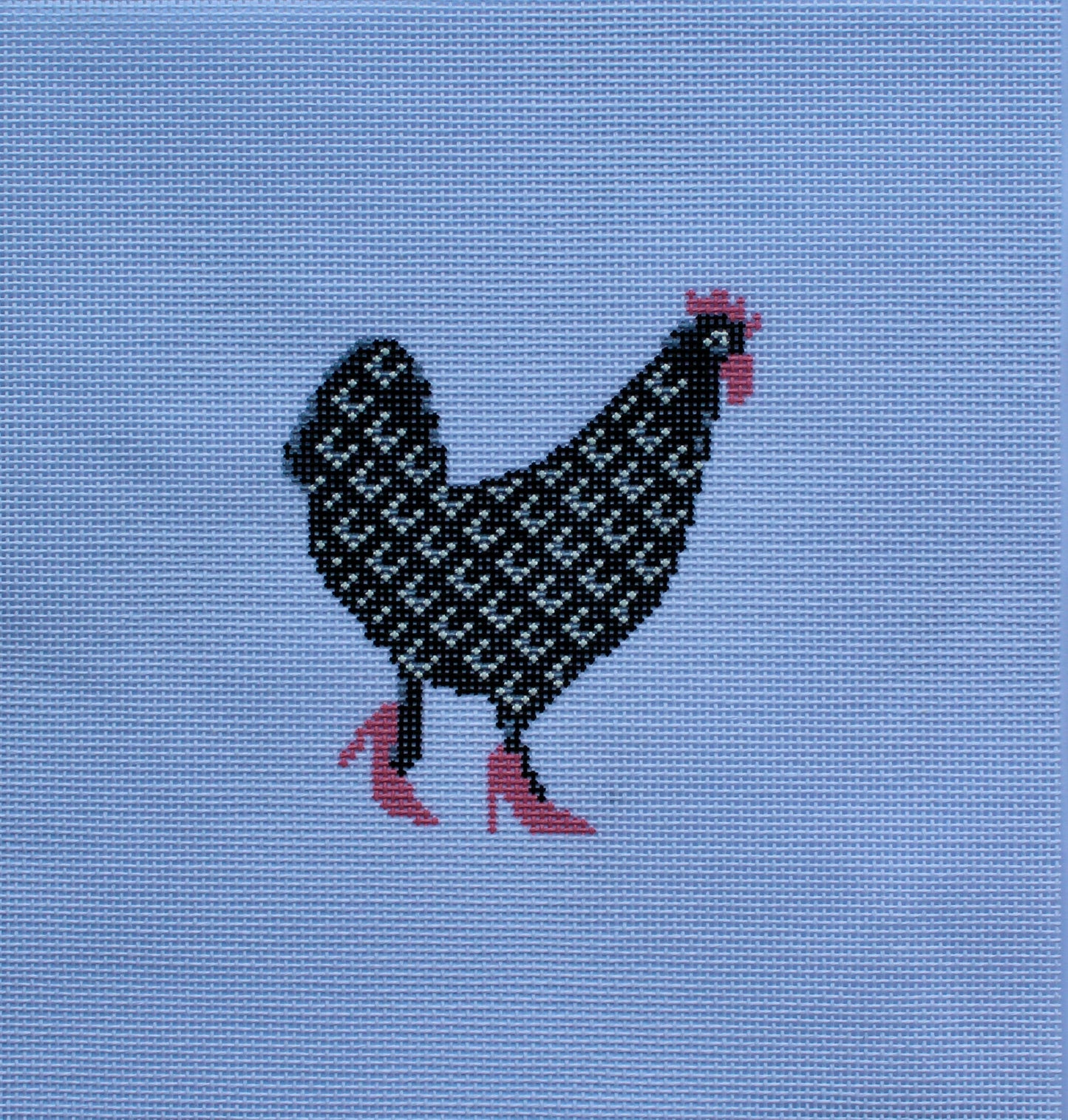 Fancy Chicken Needlepoint Canvas | Handpainted 18 Mesh Needlepoint Canvas | Funny Chicken Needlepoint | Farmhouse Needlepoint Canvas | Pink Chicken Decor |Southern Needlepoint Gift