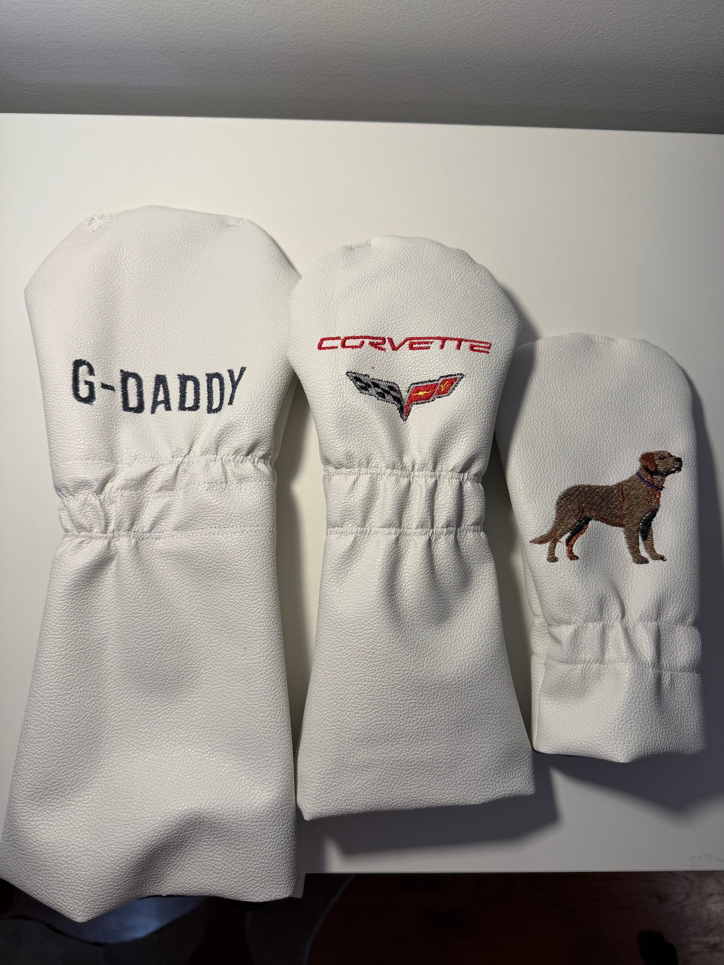 Custom Embroidered Golf Club Covers | Faux Leather Driver, Fairway & Hybrid Covers | Personalized Golf Headcovers | Custom Name, Logo, Dog