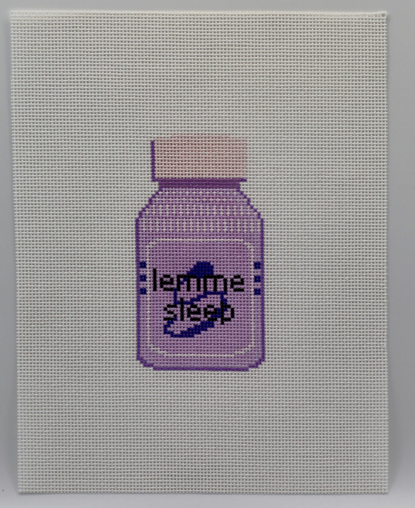 Lemme Sleep Needlepoint Canvas | Handpainted 18 Mesh Needlepoint | Funny Needlepoint Canvas |Trendy Needlepoint Design | Cute Sleepy Canvas