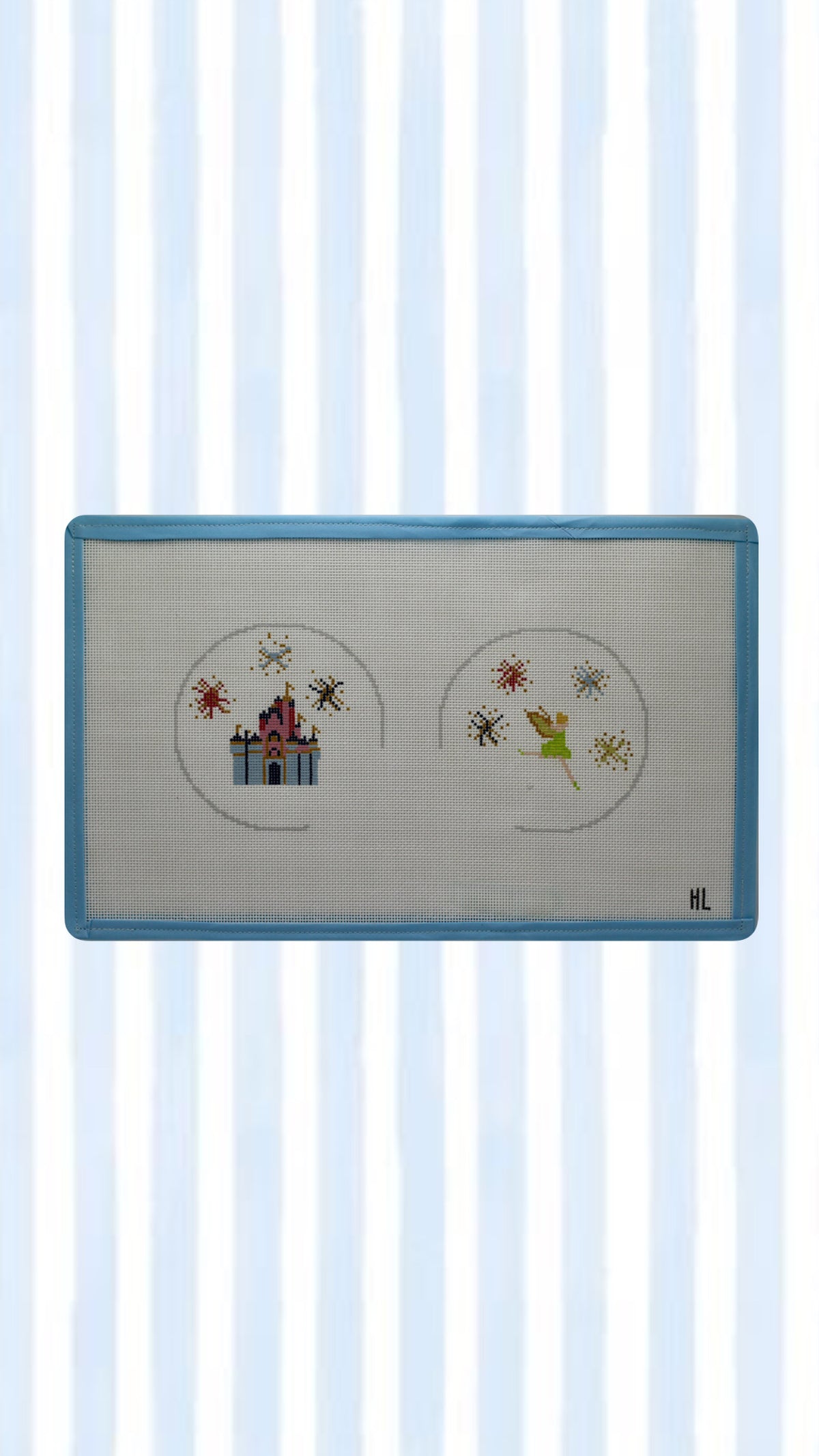 Magical Mouse Ears Handpainted Needlepoint Canvas Set | Two 4x4 Rounds | 18 Mesh