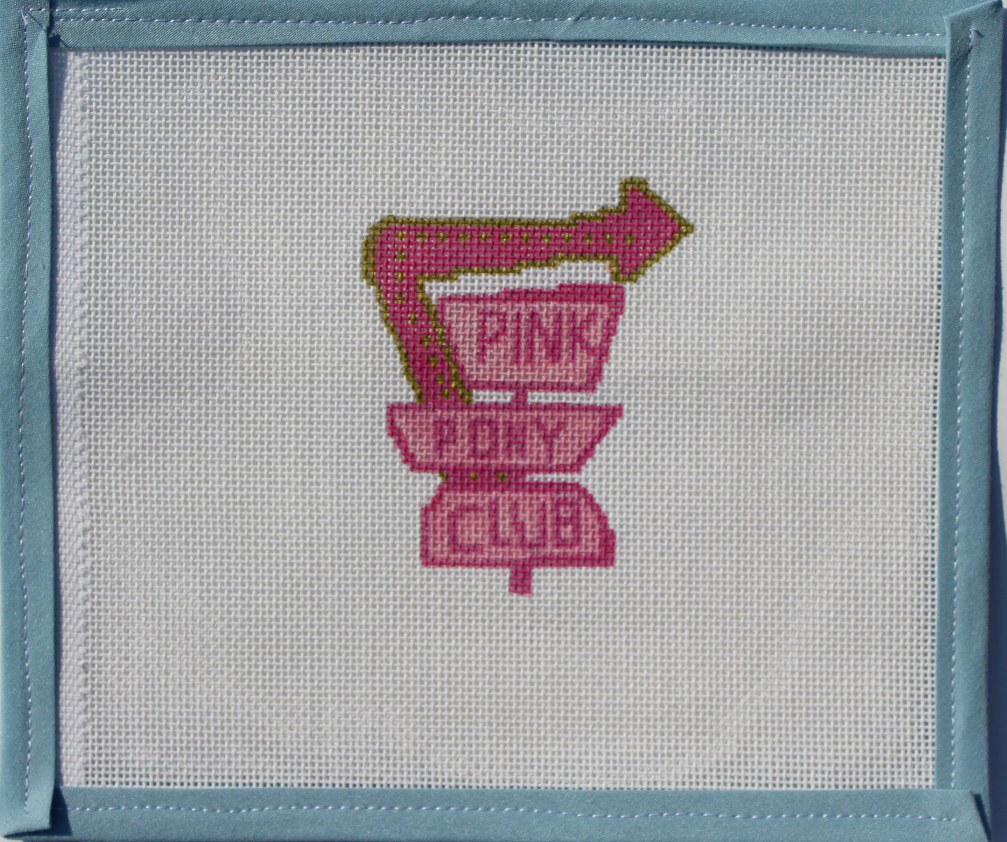 Handpainted Needlepoint Canvas – Pink Pony Club | 18 Mesh