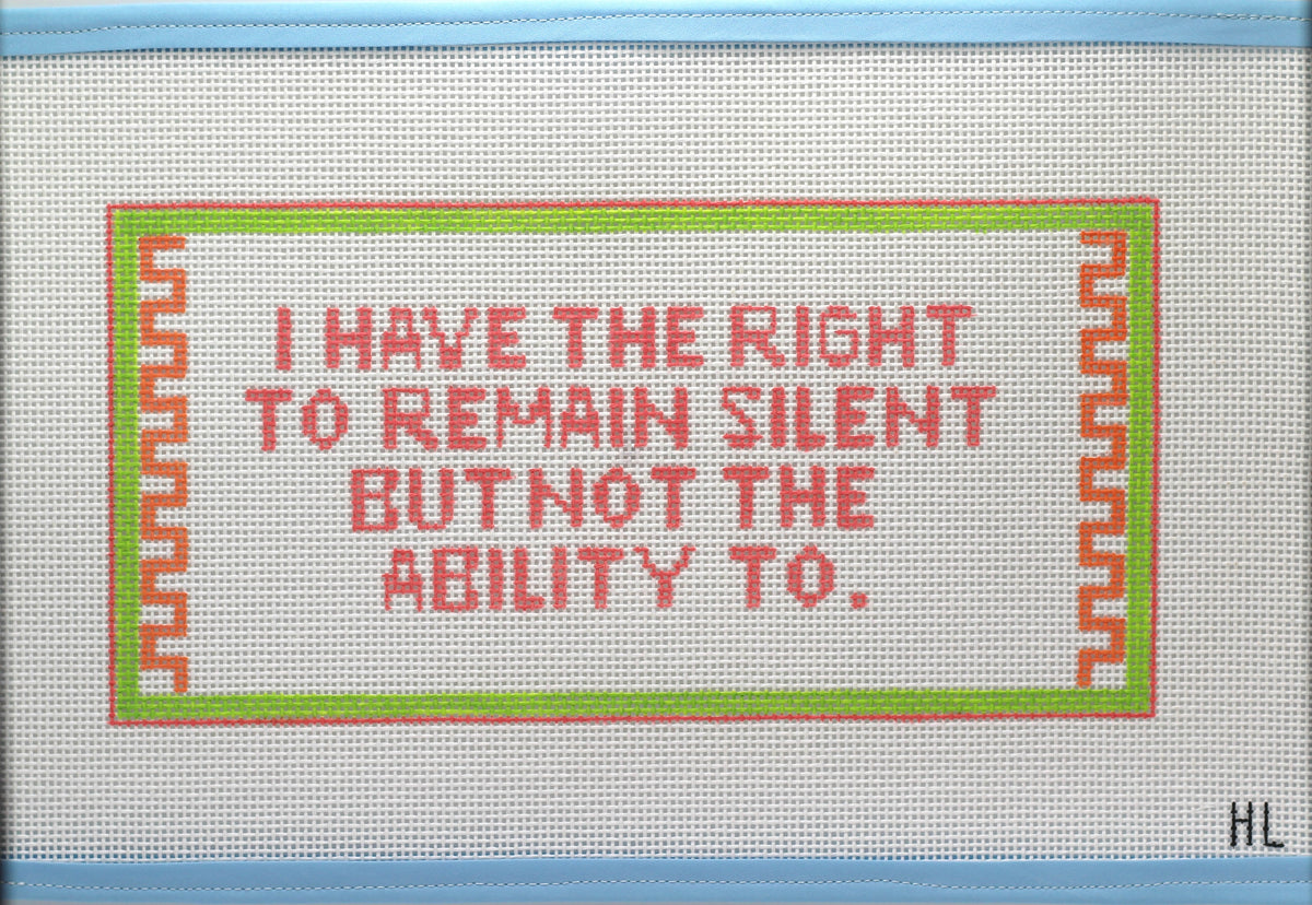 Handpainted Needlepoint Canvas Cheeky Saying | 13 Mesh