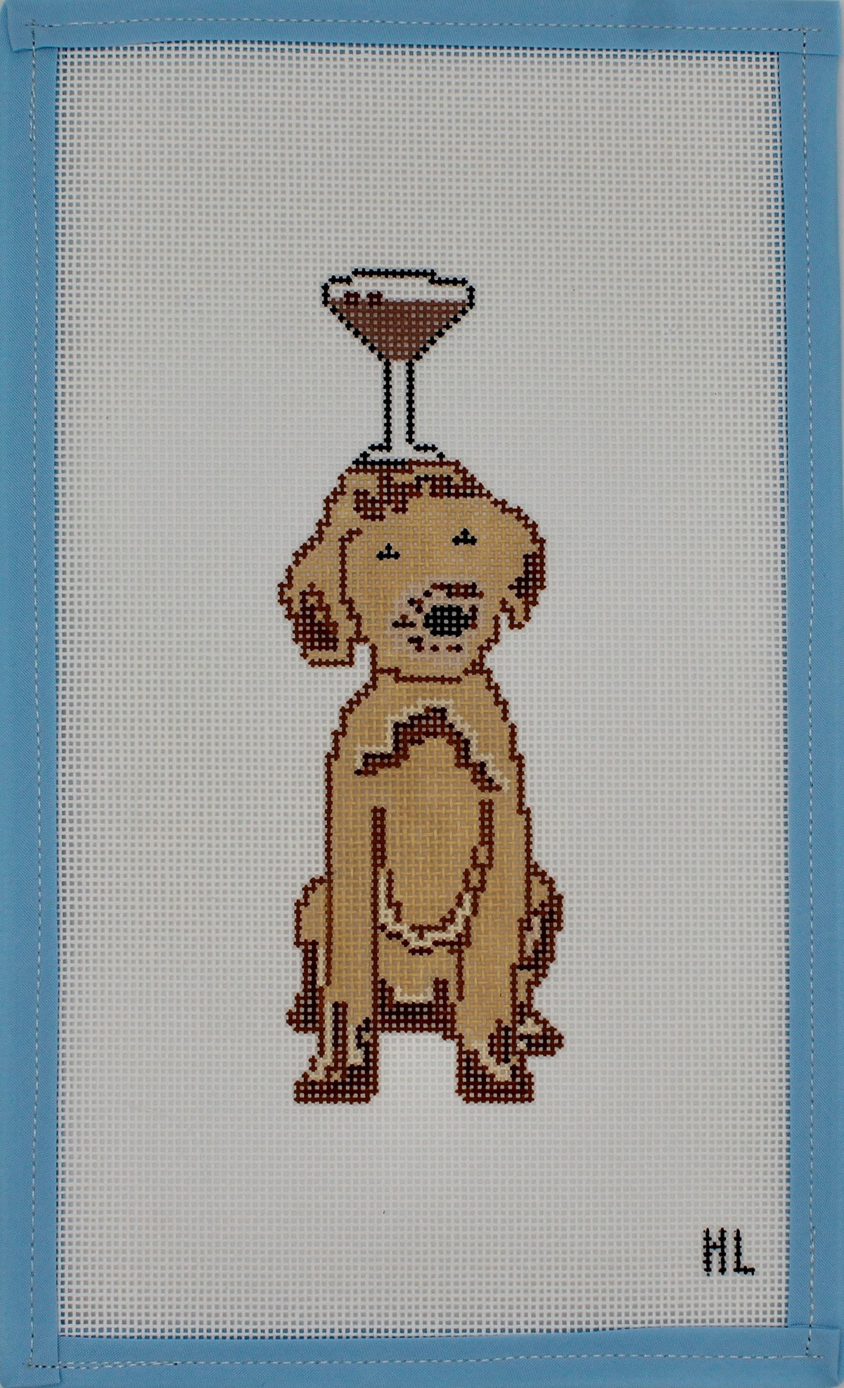 Doodle with Espresso Martini Hand-painted Needlepoint Canvas | 18 Mesh