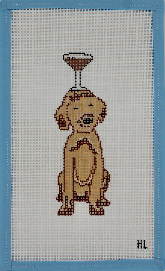 Doodle with Espresso Martini Hand-painted Needlepoint Canvas | 18 Mesh