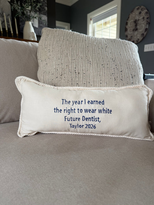 Custom Personalized Pillow | Embroidered Name or Quote Pillow | Any Size | Ruffle or Piping | Custom Gift & Home Decor