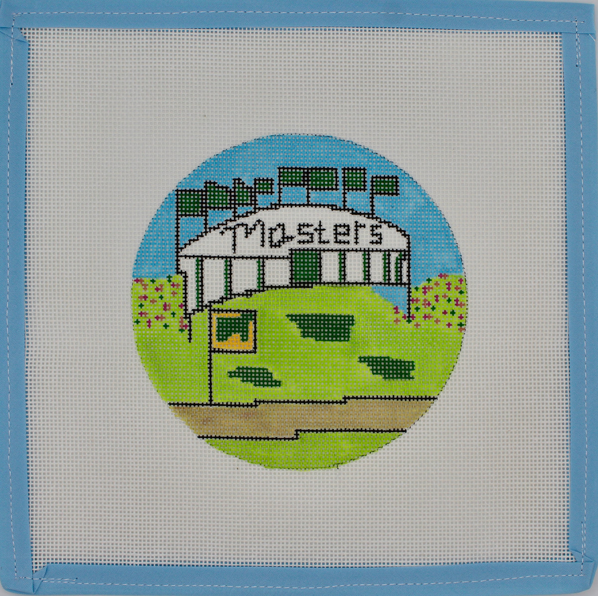 Masters Augusta Golf Handpainted Needlepoint Canvas | 18 or 13 Mesh