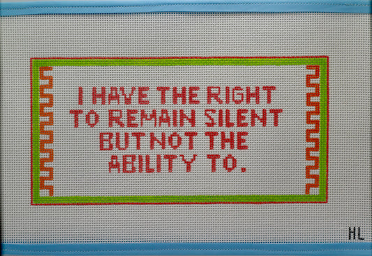 Handpainted Needlepoint Canvas Cheeky Saying | 13 Mesh
