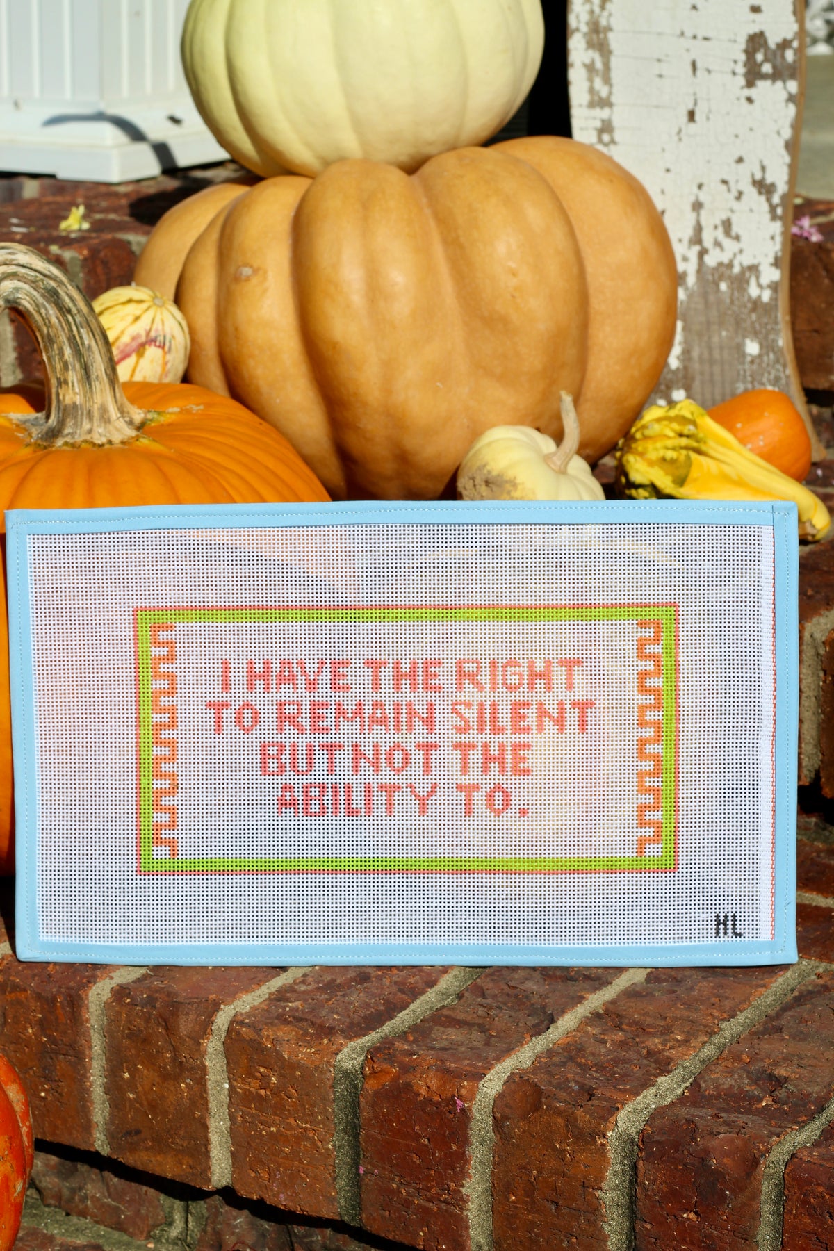 Handpainted Needlepoint Canvas Cheeky Saying | 13 Mesh