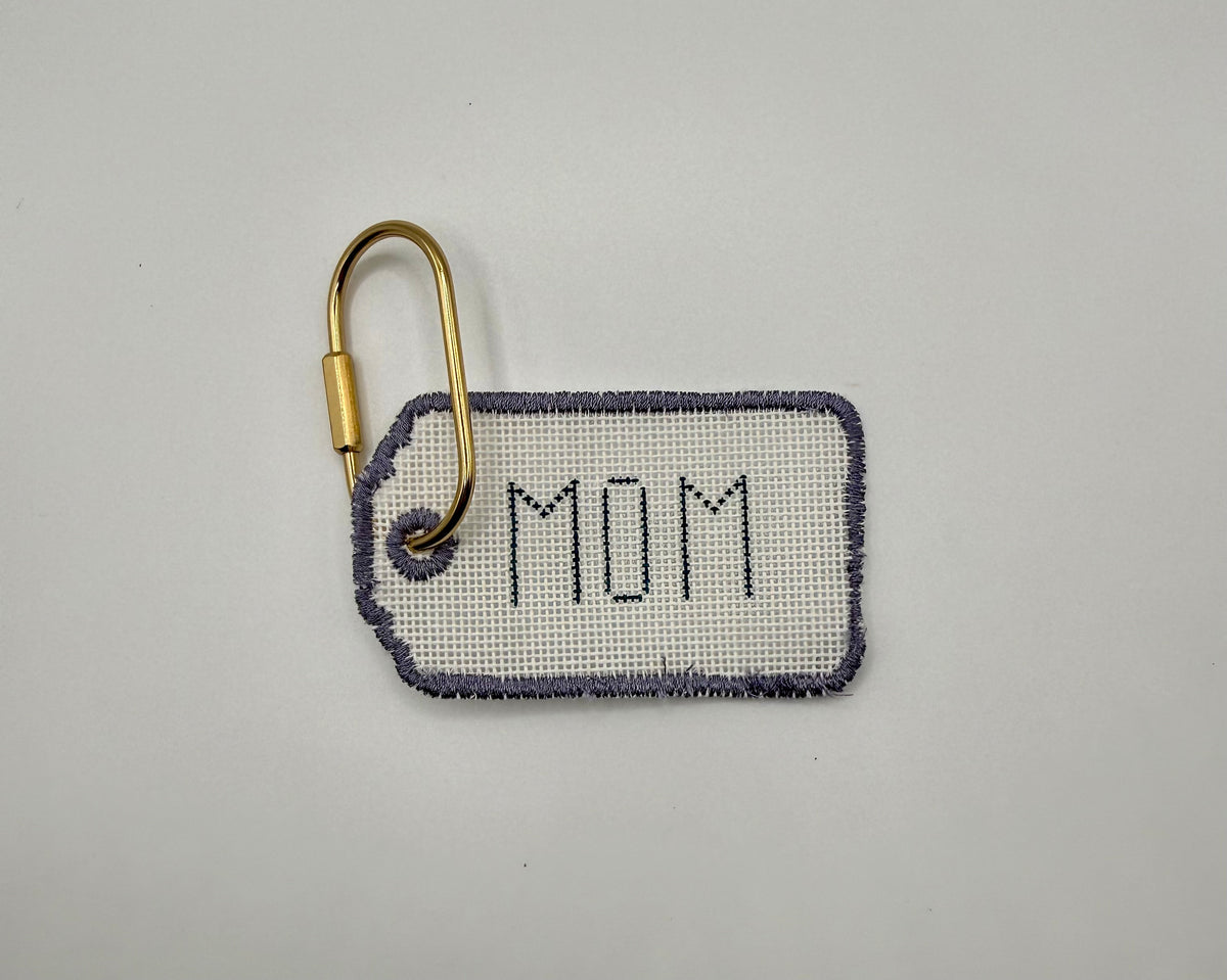 Custom Self-Finished Needlepoint Bag Tag | Personalized 13 or 18 Mesh