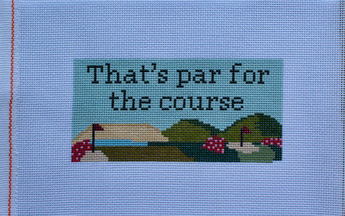 That’s Par for the Course Needlepoint | Golf Needlepoint Canvas | Handpainted 13 Mesh Canvas | Golf Lover Gift| Country Club Needlepoint |Funny Golf Decor Canvas