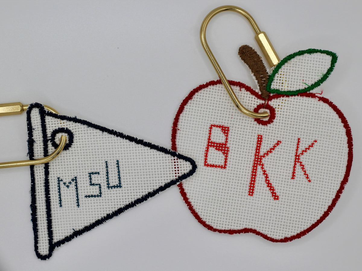 Custom Self-Finished Needlepoint Bag Tag | Personalized 13 or 18 Mesh