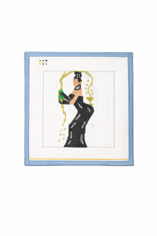 Kim Kardashian Handpainted Needlepoint Canvas