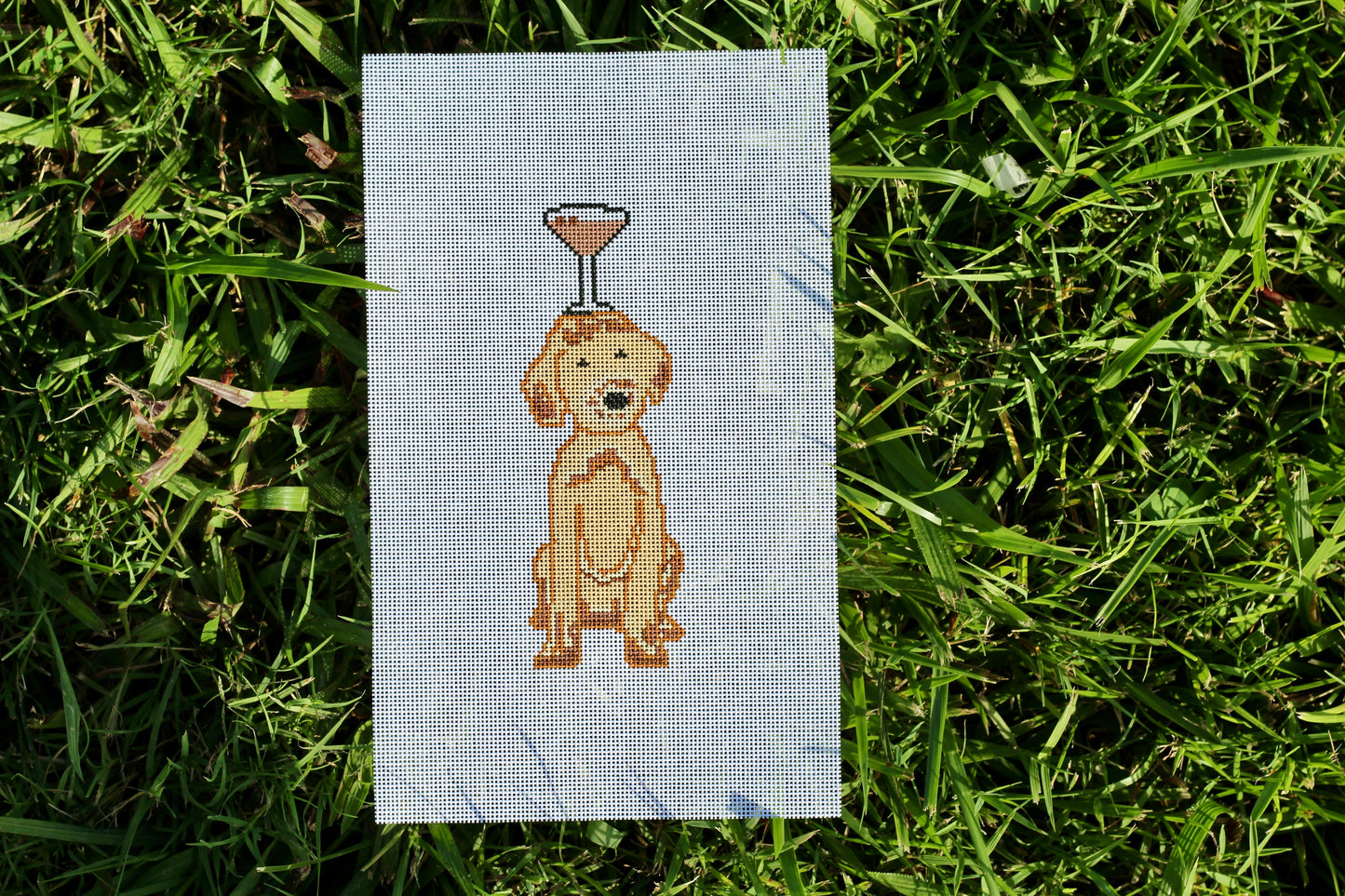 Doodle with Espresso Martini Needlepoint Canvas | 18 Mesh Hand-Painted Dog Canvas