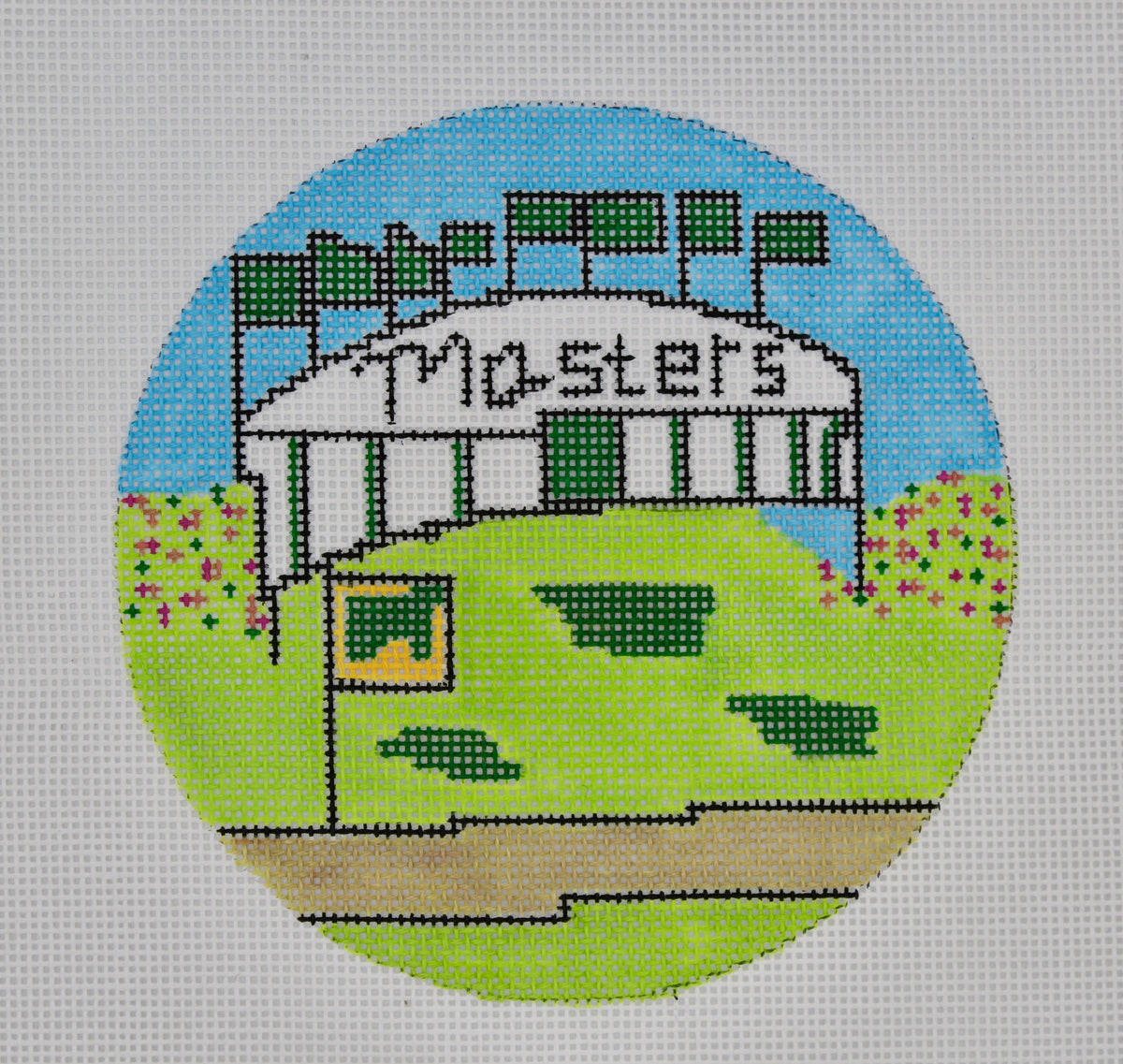 Masters Augusta Golf Handpainted Needlepoint Canvas | 18 or 13 Mesh