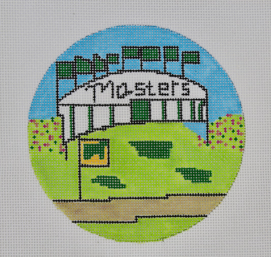 Masters Augusta Golf Handpainted Needlepoint Canvas | 18 or 13 Mesh