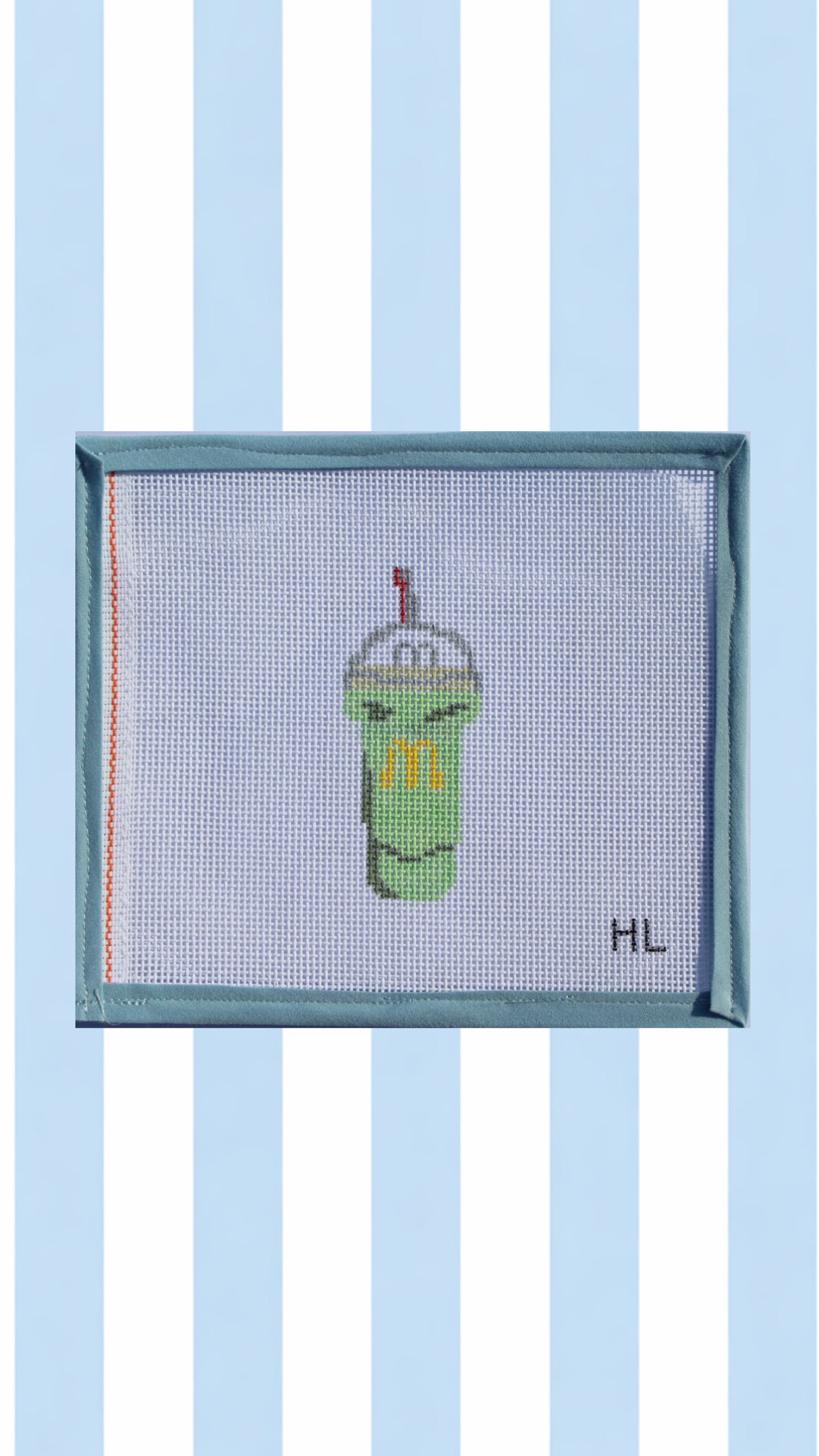 McDonalds Shamrock Shake Needlepoint Canvas