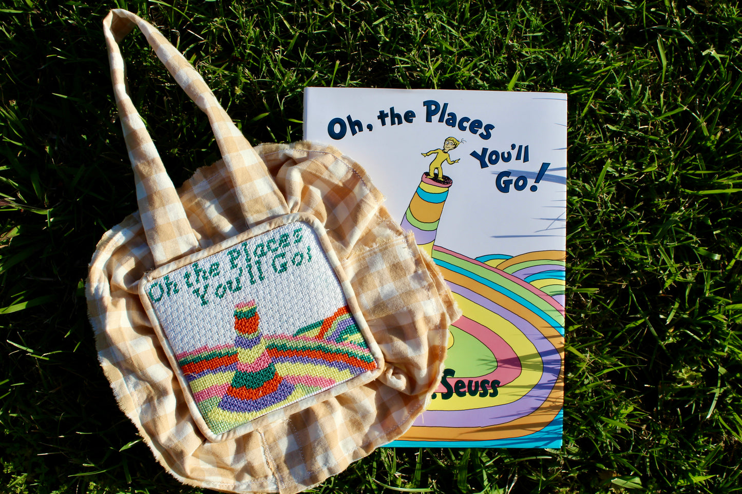 Oh, the Places You’ll Go Handpainted Needlepoint Canvas – 13 Mesh, 5.5” x 5.5”
