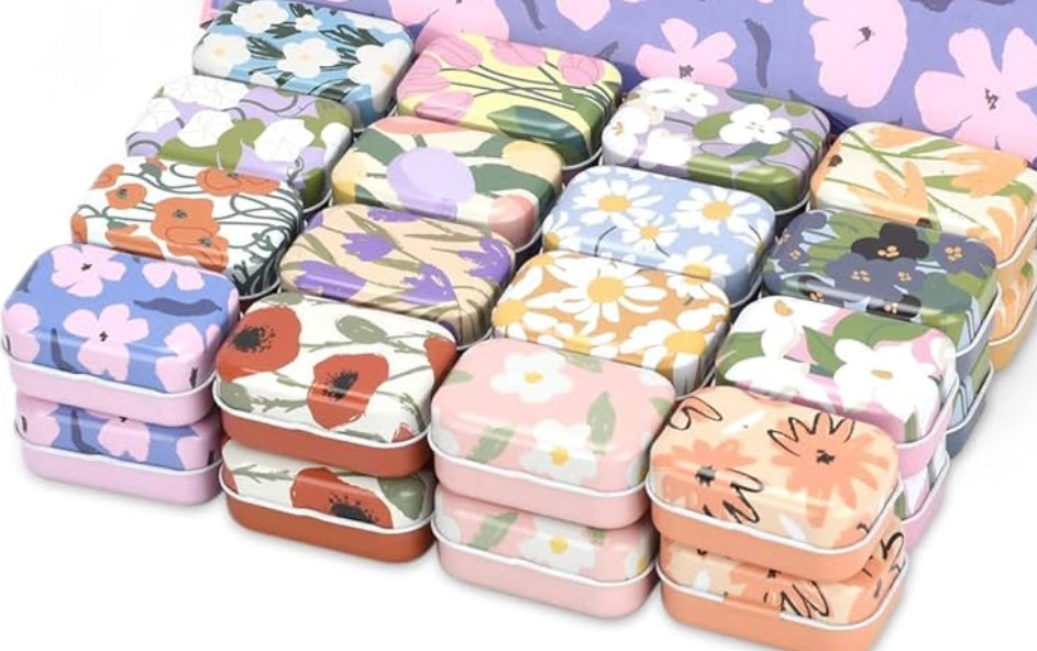 Floral Magnetic Needle Tin – Needlepoint Accessory