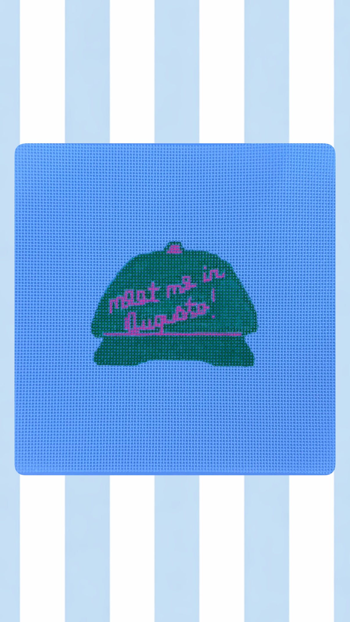 Handpainted Needlepoint Canvas – “Meet Me in Augusta” Hat | 13 Mesh