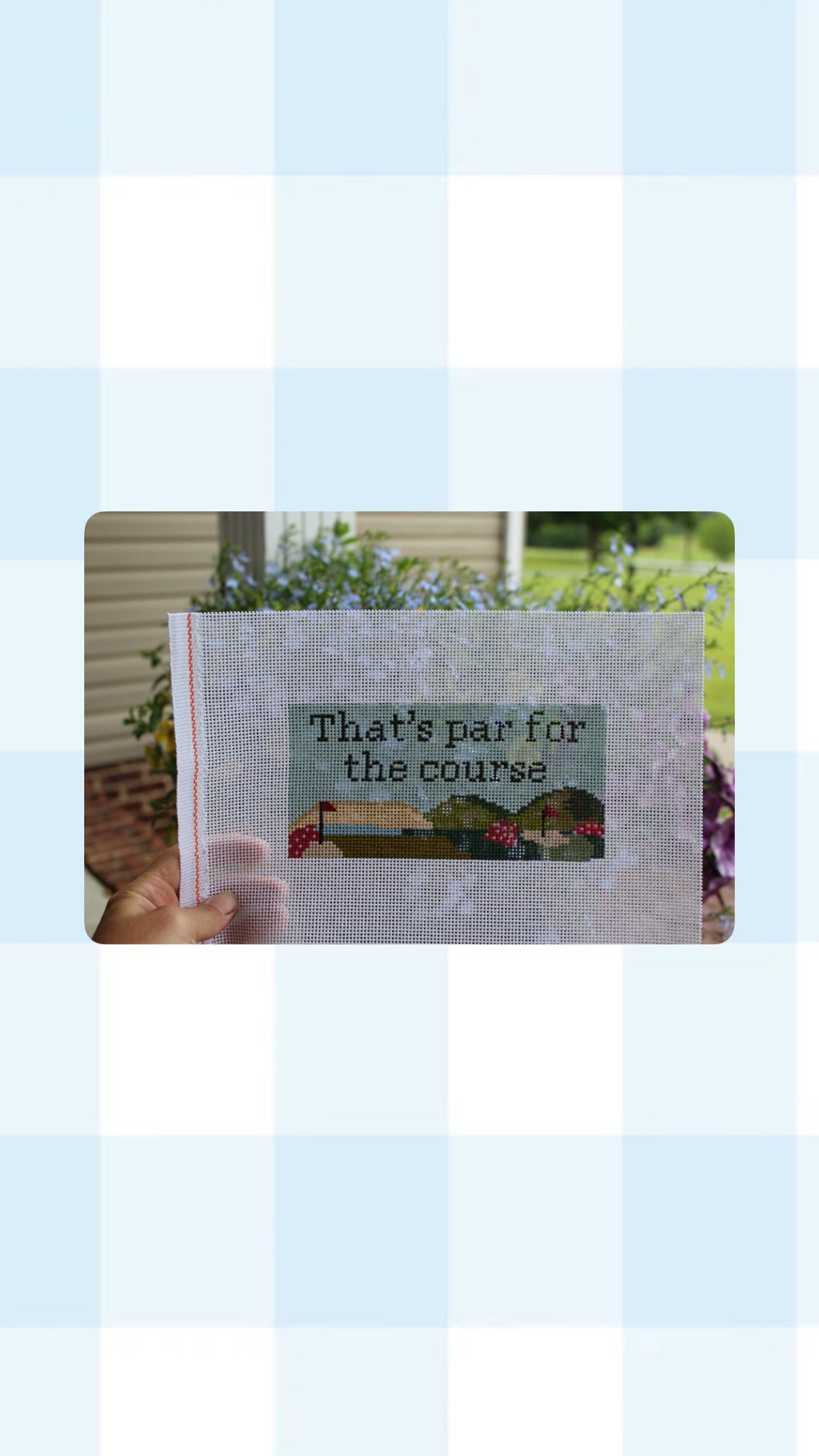 That’s Par for the Course Needlepoint | Golf Needlepoint Canvas | Handpainted 13 Mesh Canvas | Golf Lover Gift| Country Club Needlepoint |Funny Golf Decor Canvas