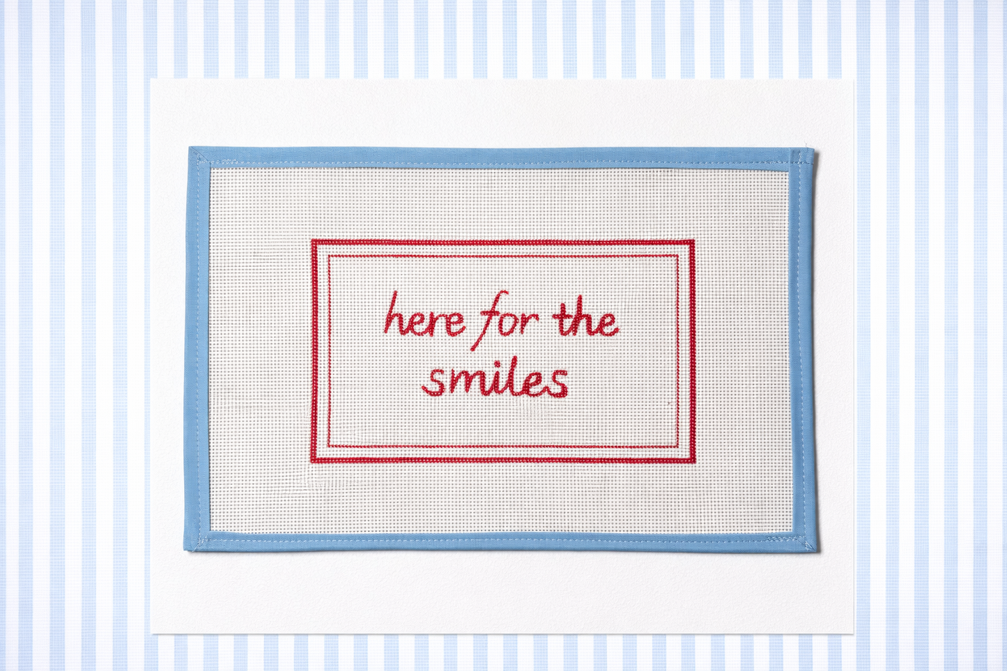 Chick Fil A Inspired Needlepoint Canvas | Here for the Smiles |
