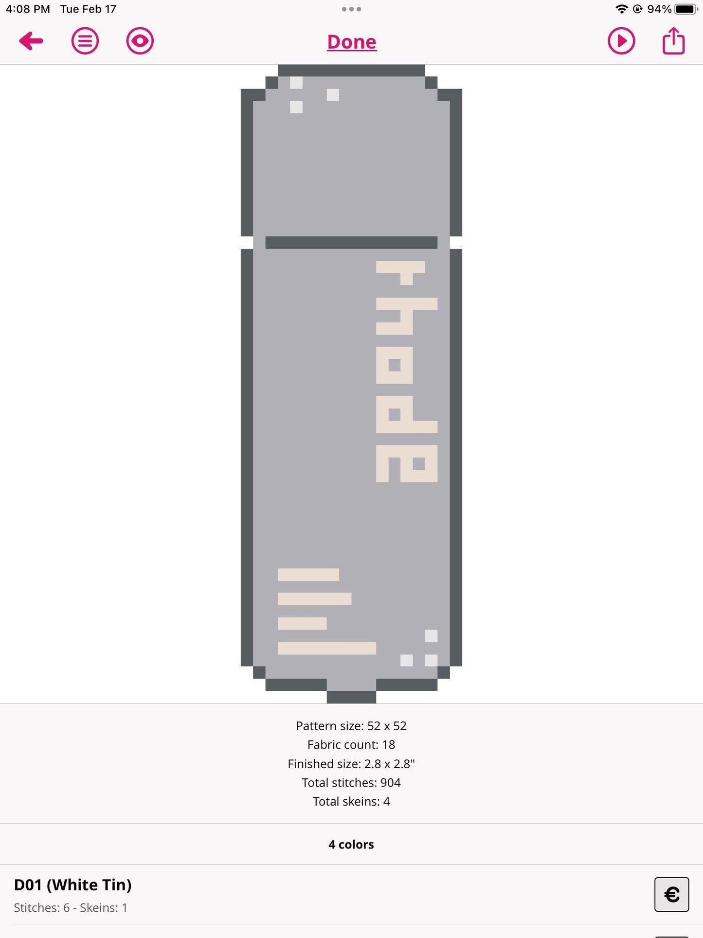 Rhode Milky Toner Needlepoint Pattern Digital Download Design | 13 Mesh or 18 Mesh  (Digital Download)