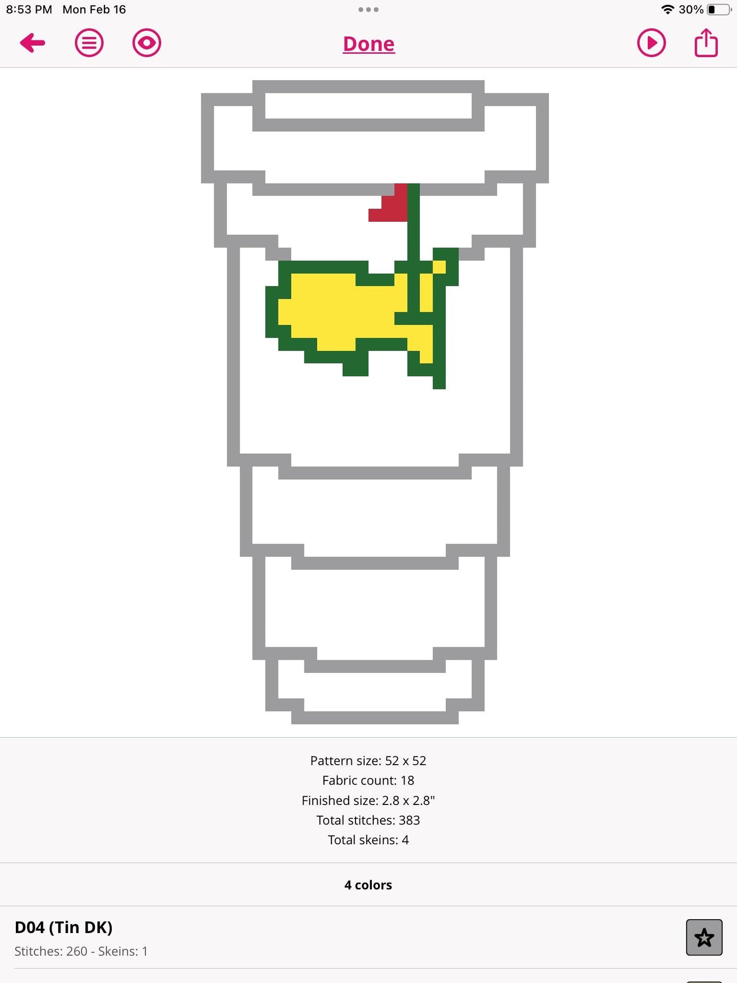 Masters Tervis Cup Needlepoint Canvas Digital Download | Instant Download | Needlepoint Canvas